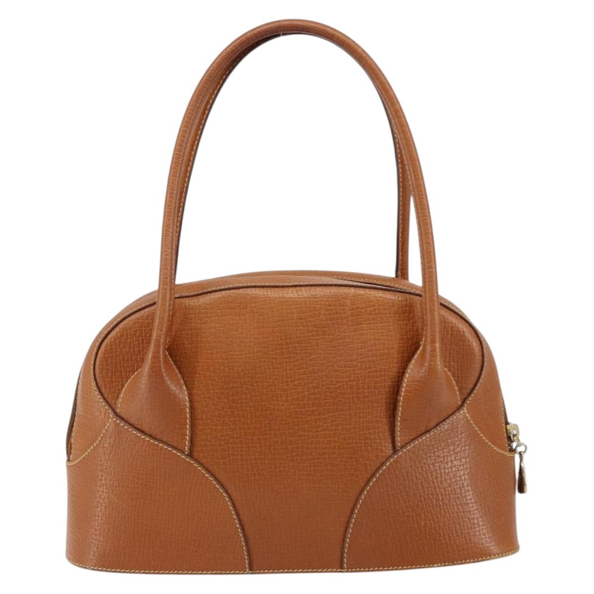 LOEWE Hand Bag Leather Brown Auth ep11153