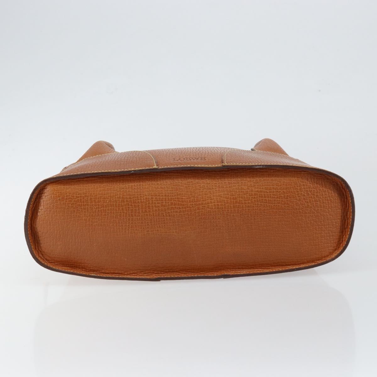 LOEWE Hand Bag Leather Brown Auth ep11153