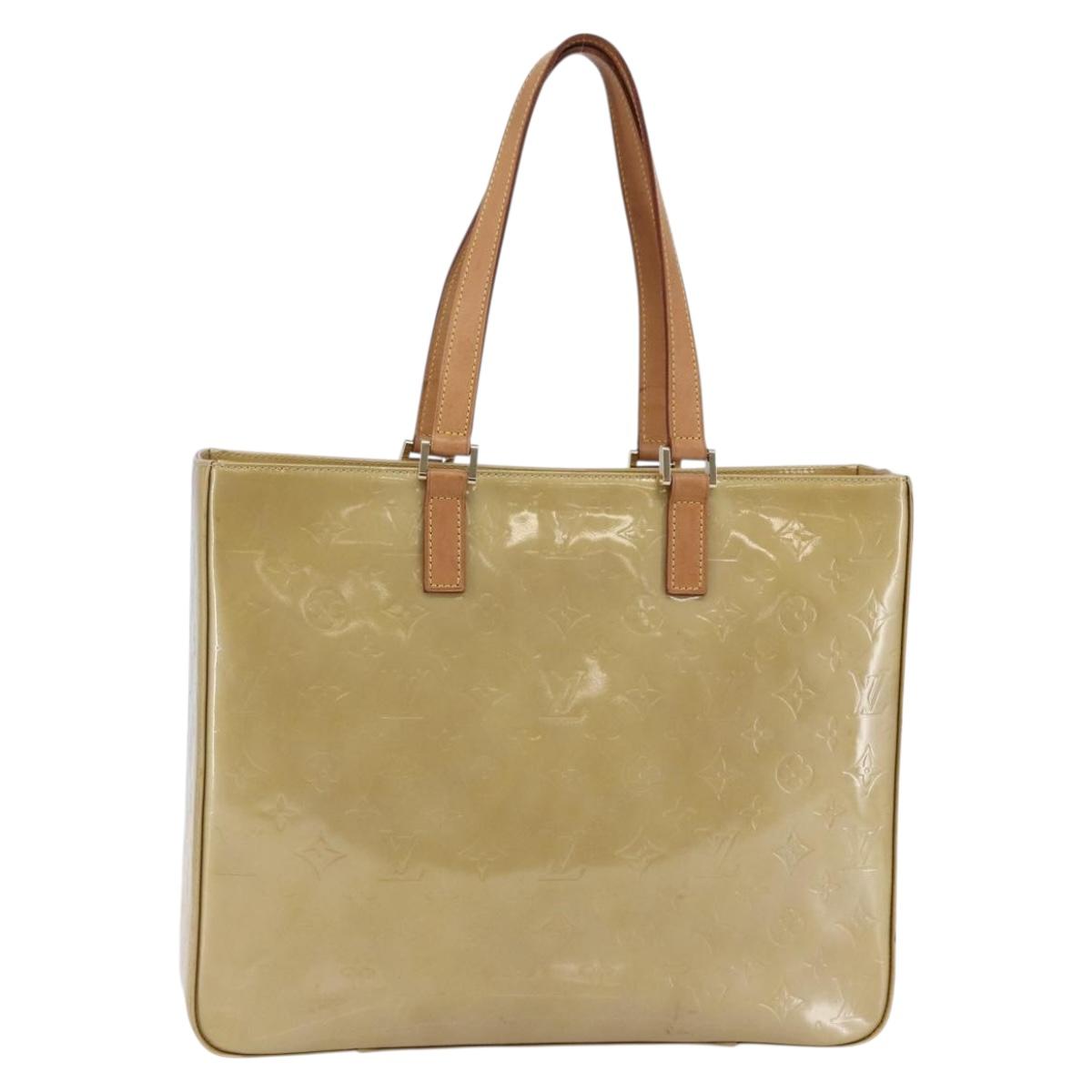 LOUIS VUITTON Monogram Vernis Columbus Tote Bag Beige M91023 LV Auth ep11155