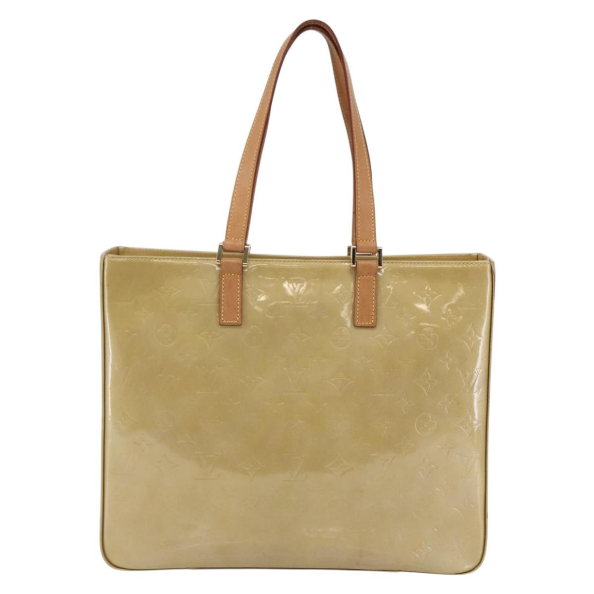 LOUIS VUITTON Monogram Vernis Columbus Tote Bag Beige M91023 LV Auth ep11155