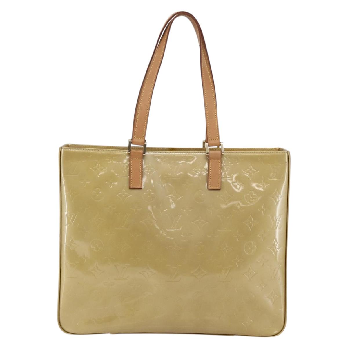 LOUIS VUITTON Monogram Vernis Columbus Tote Bag Beige M91023 LV Auth ep11155