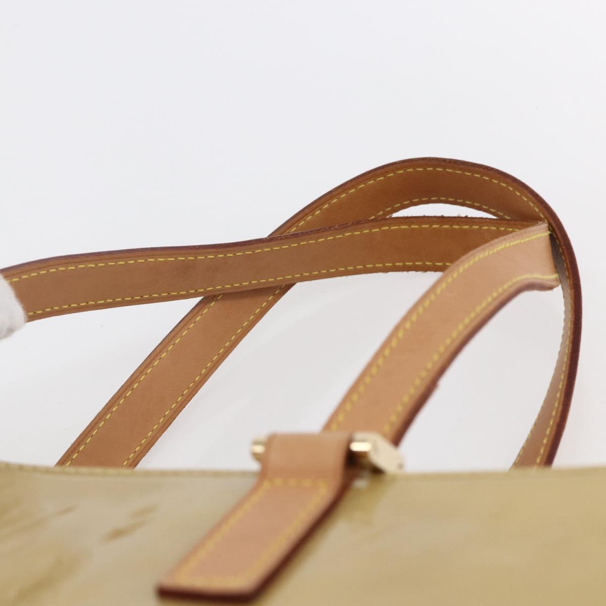 LOUIS VUITTON Monogram Vernis Columbus Tote Bag Beige M91023 LV Auth ep11155