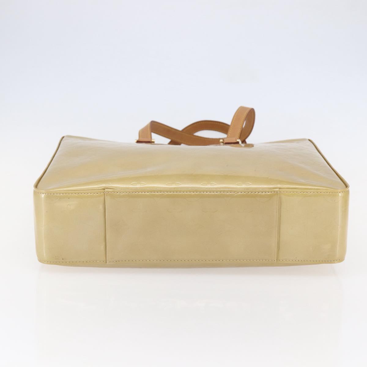 LOUIS VUITTON Monogram Vernis Columbus Tote Bag Beige M91023 LV Auth ep11155