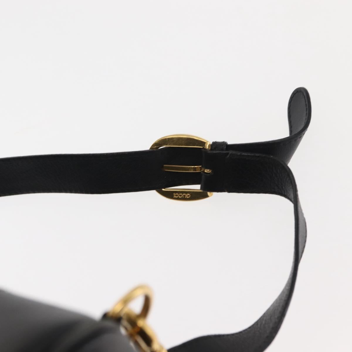 GUCCI Bamboo Body Bag Leather Black Auth ep11156