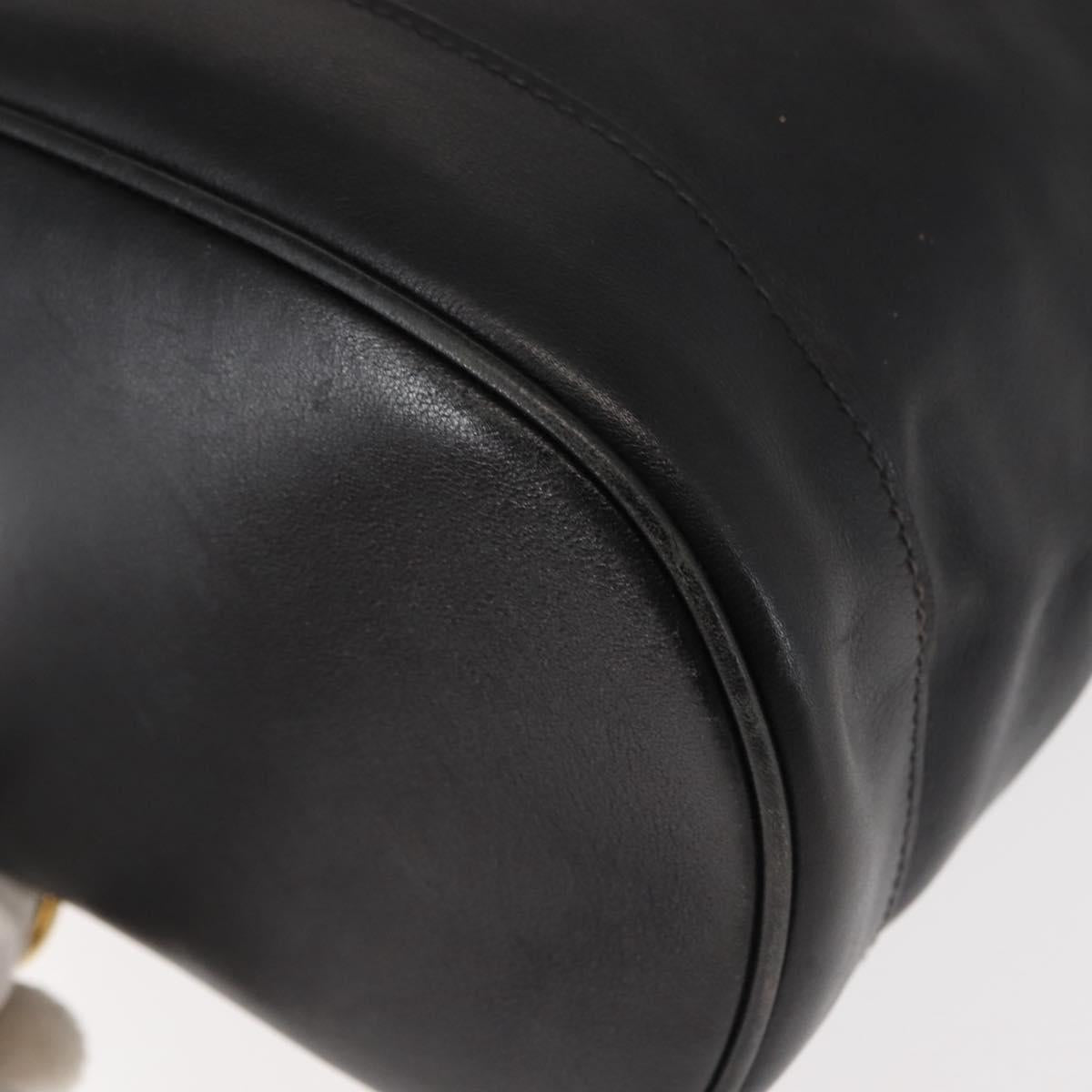 GUCCI Bamboo Body Bag Leather Black Auth ep11156