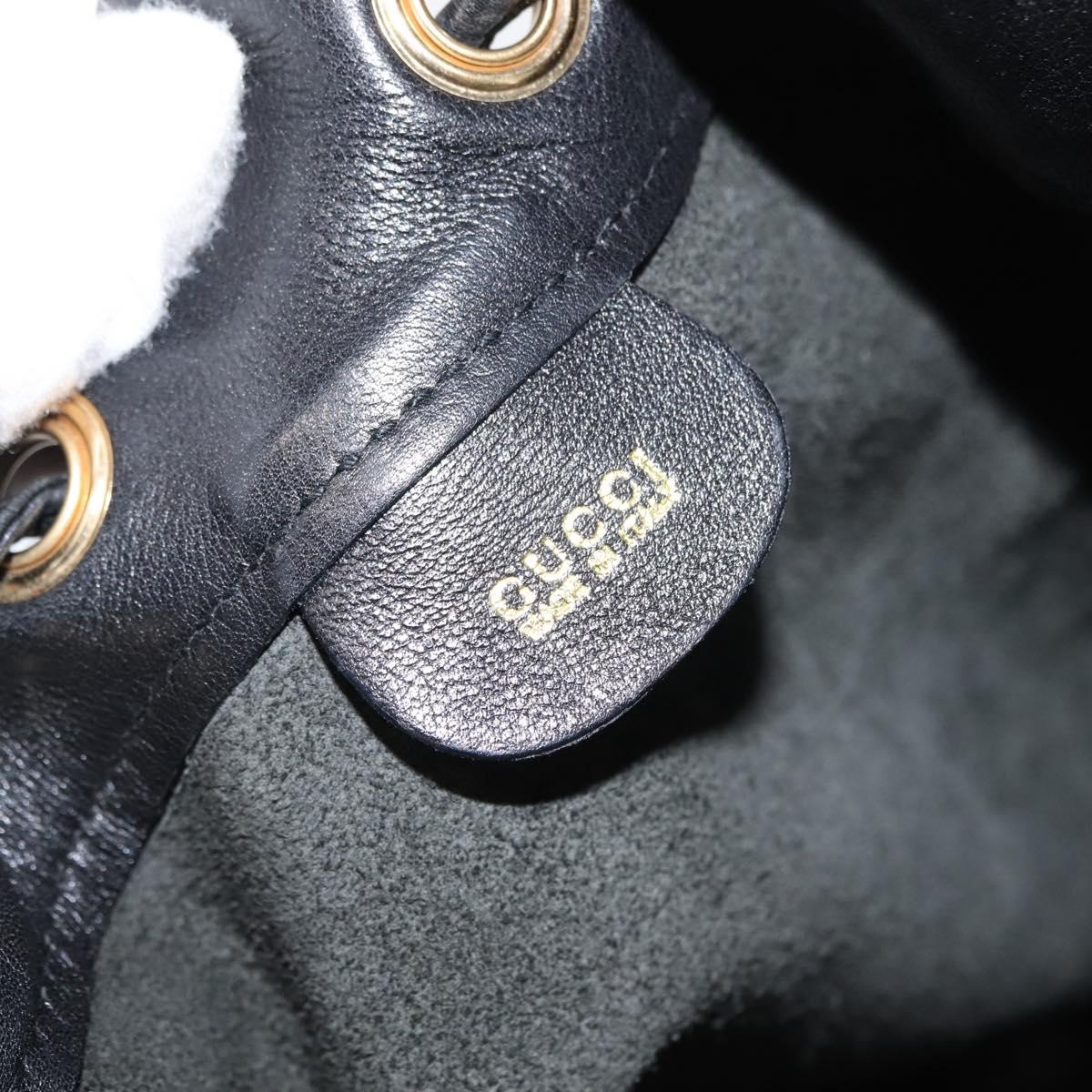 GUCCI Bamboo Body Bag Leather Black Auth ep11156