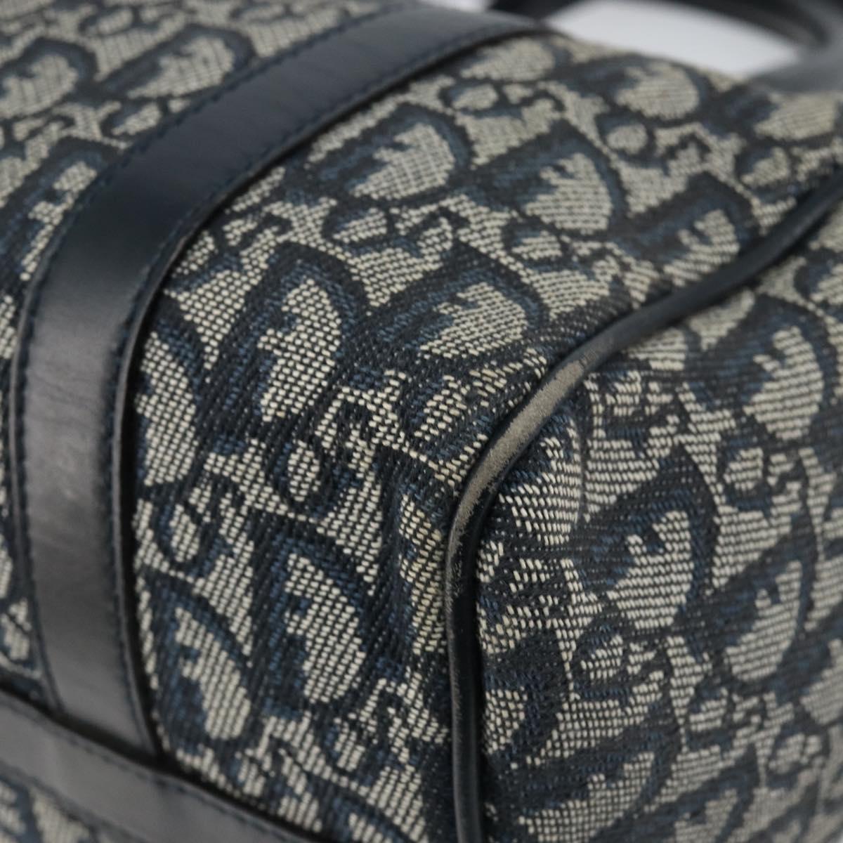 Christian Dior Trotter Canvas Hand Bag Canvas Navy Auth ep11158