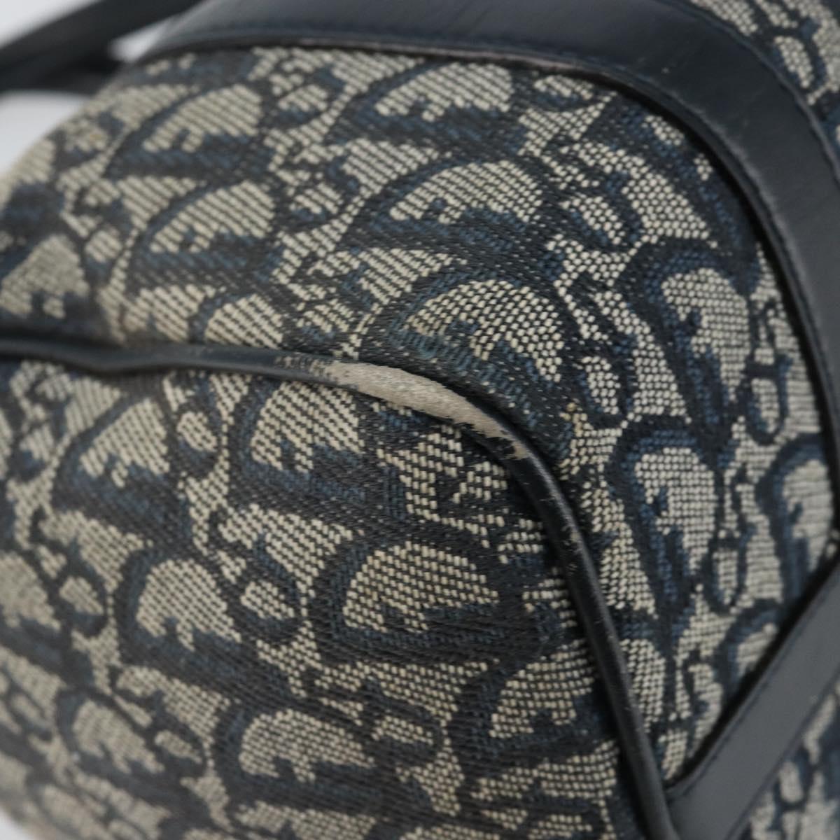 Christian Dior Trotter Canvas Hand Bag Canvas Navy Auth ep11158