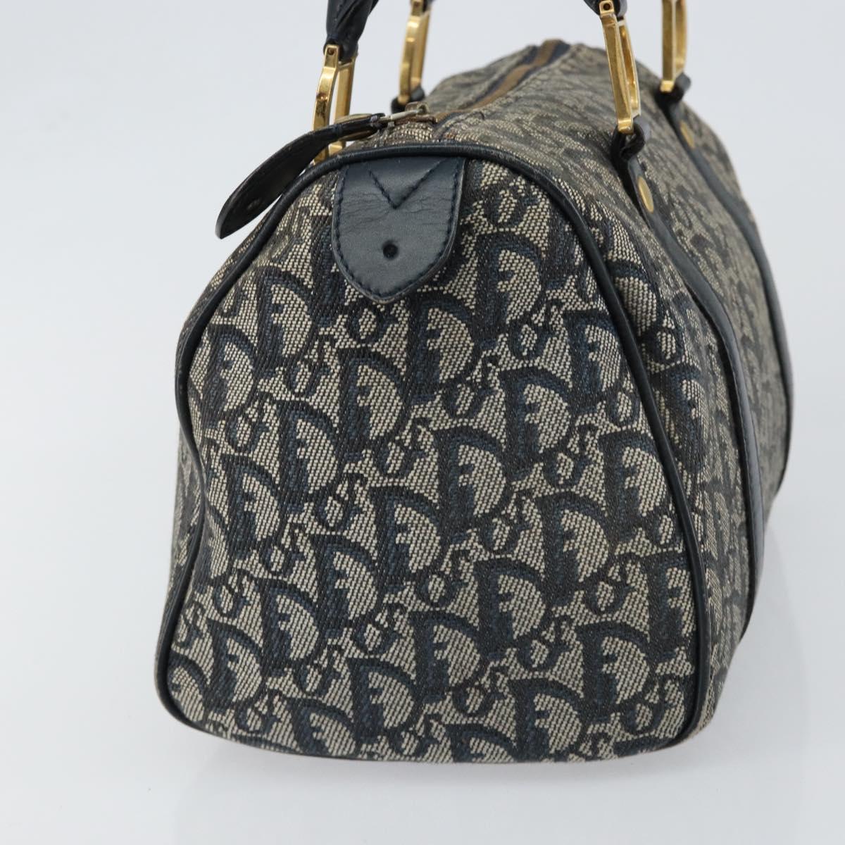 Christian Dior Trotter Canvas Hand Bag Canvas Navy Auth ep11158