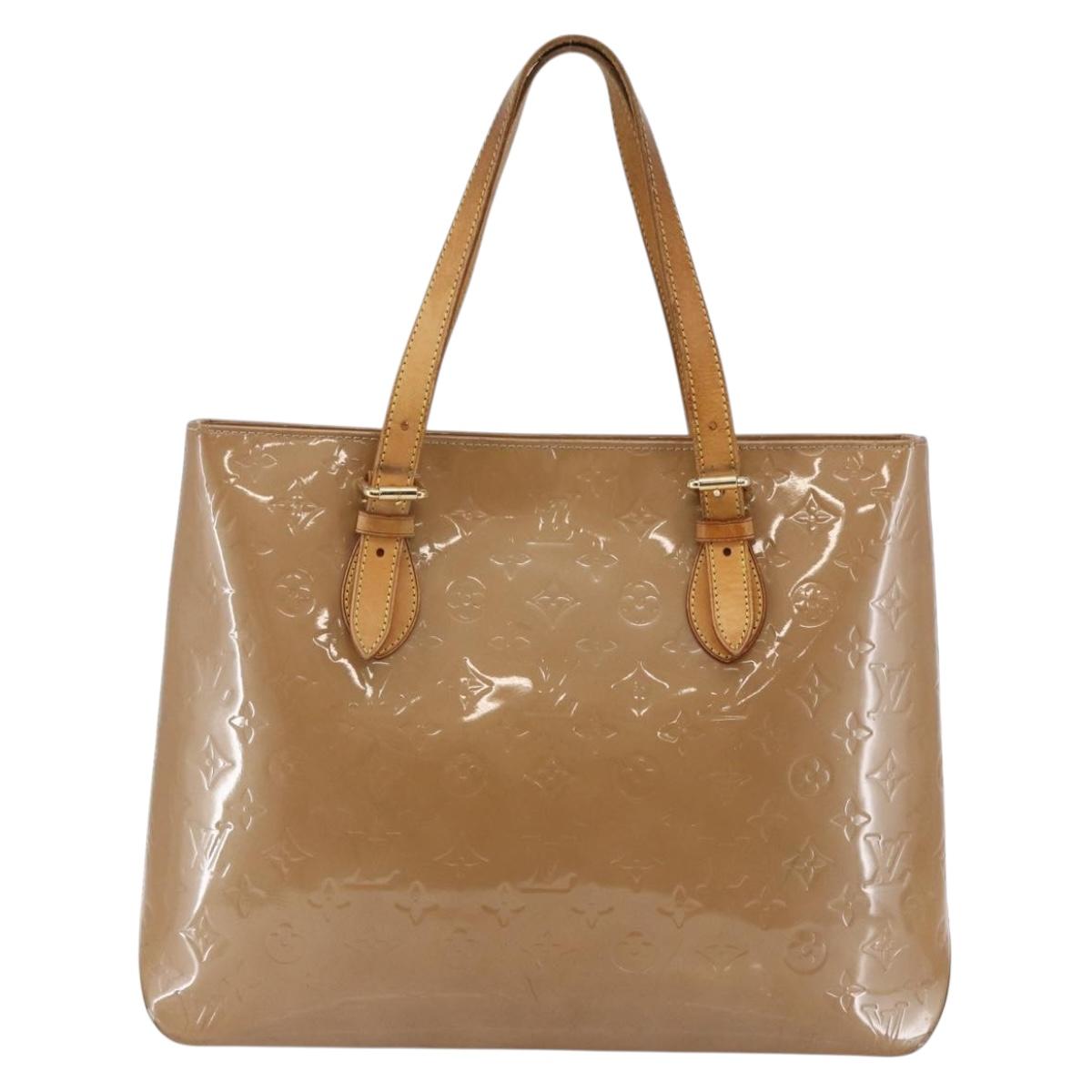 LOUIS VUITTON Monogram Vernis Brentwood Bag Noisette M91511 Auth ep11159