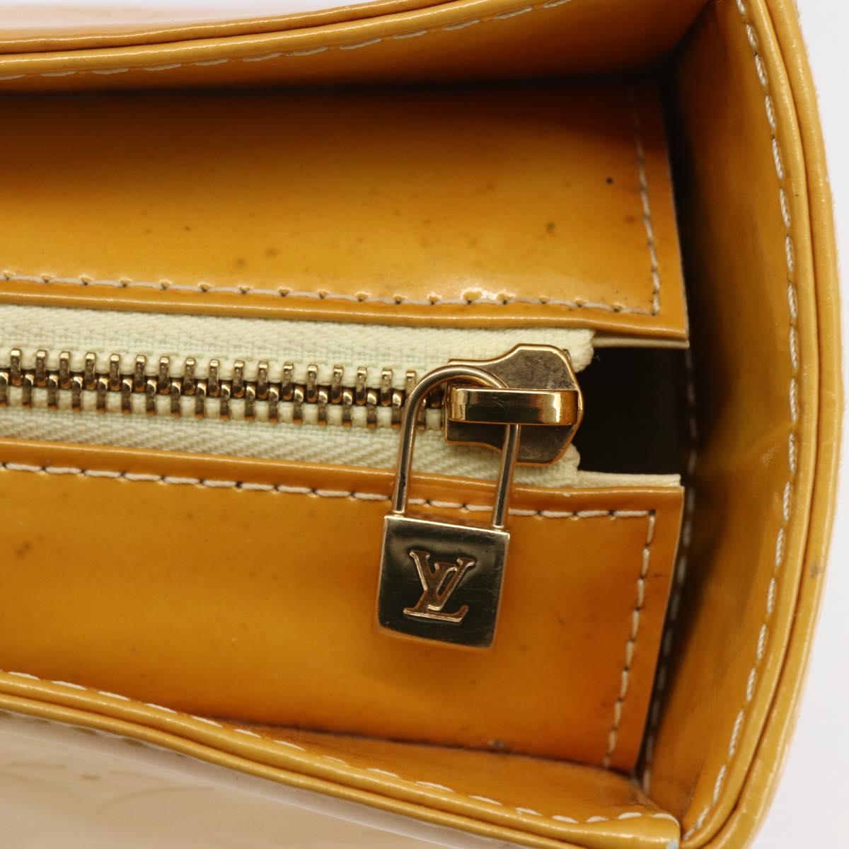 LOUIS VUITTON Monogram Vernis Columbus Tote Bag Lime Yellow M91047 Auth ep11160