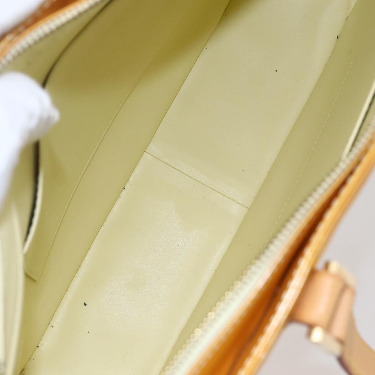 LOUIS VUITTON Monogram Vernis Columbus Tote Bag Lime Yellow M91047 Auth ep11160
