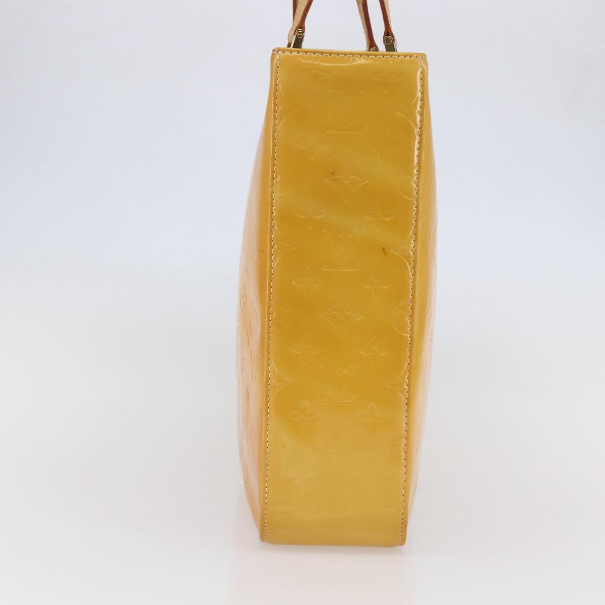 LOUIS VUITTON Monogram Vernis Columbus Tote Bag Lime Yellow M91047 Auth ep11160
