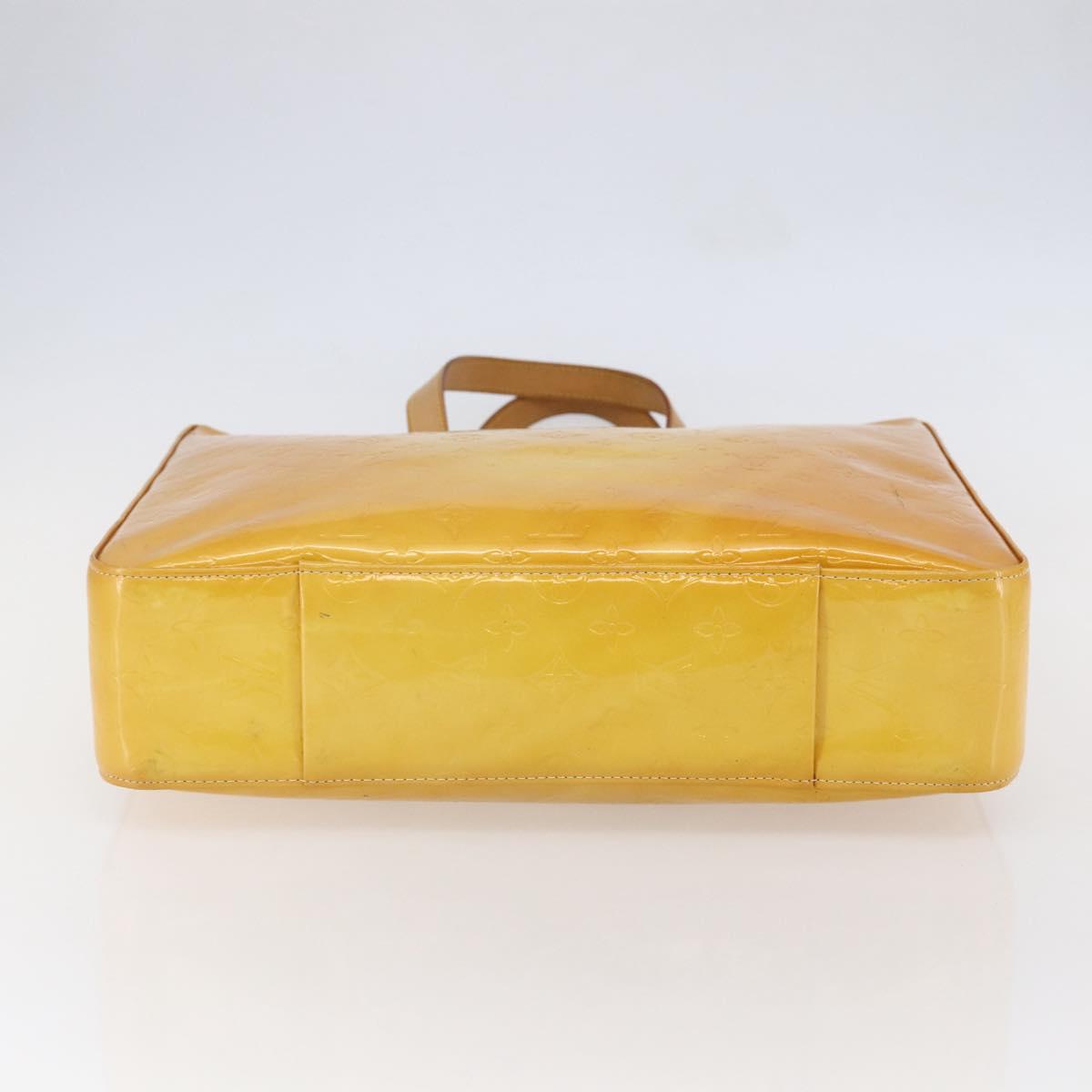 LOUIS VUITTON Monogram Vernis Columbus Tote Bag Lime Yellow M91047 Auth ep11160