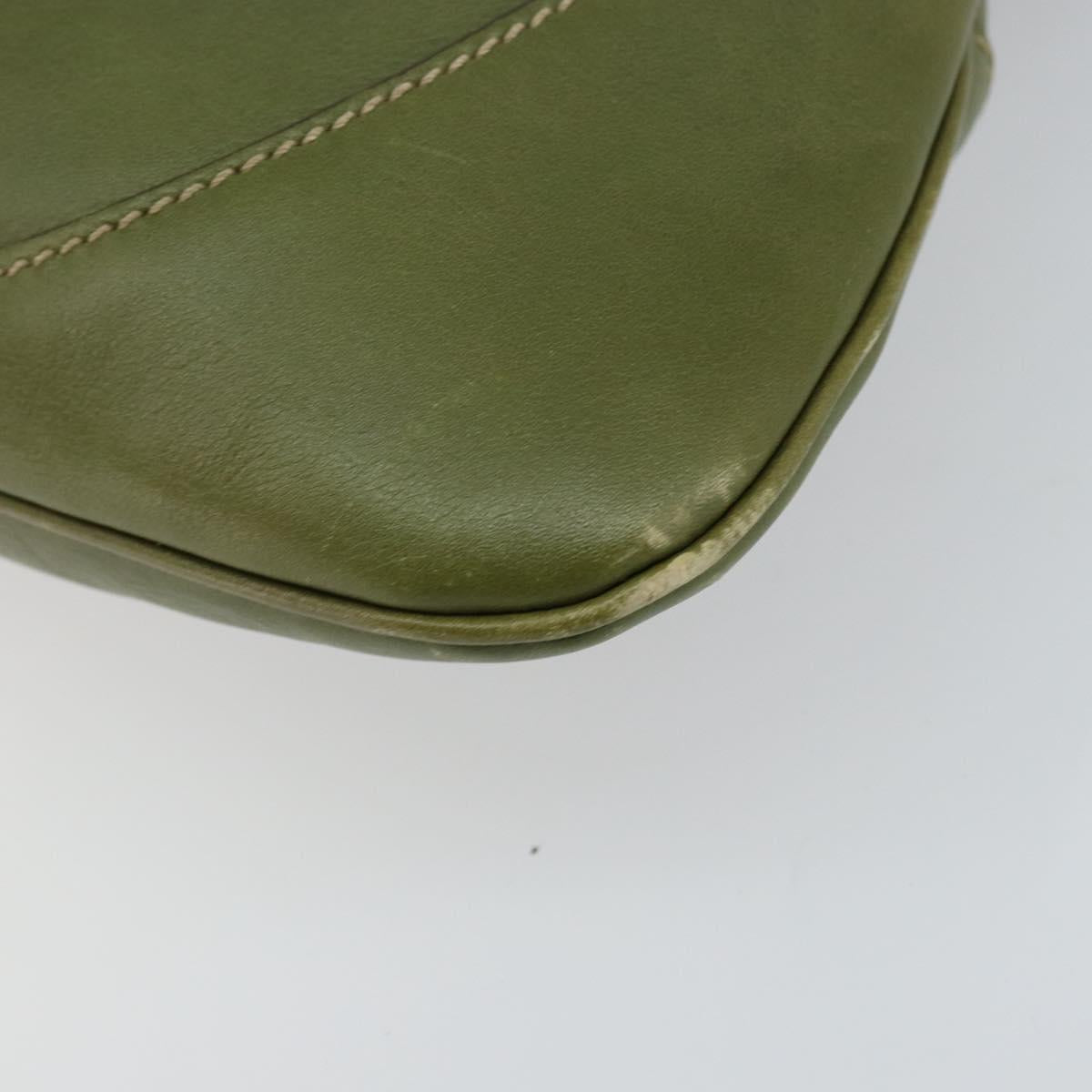 GUCCI Sherry Line Jackie Shoulder Bag Leather Green Brown Auth ep11162