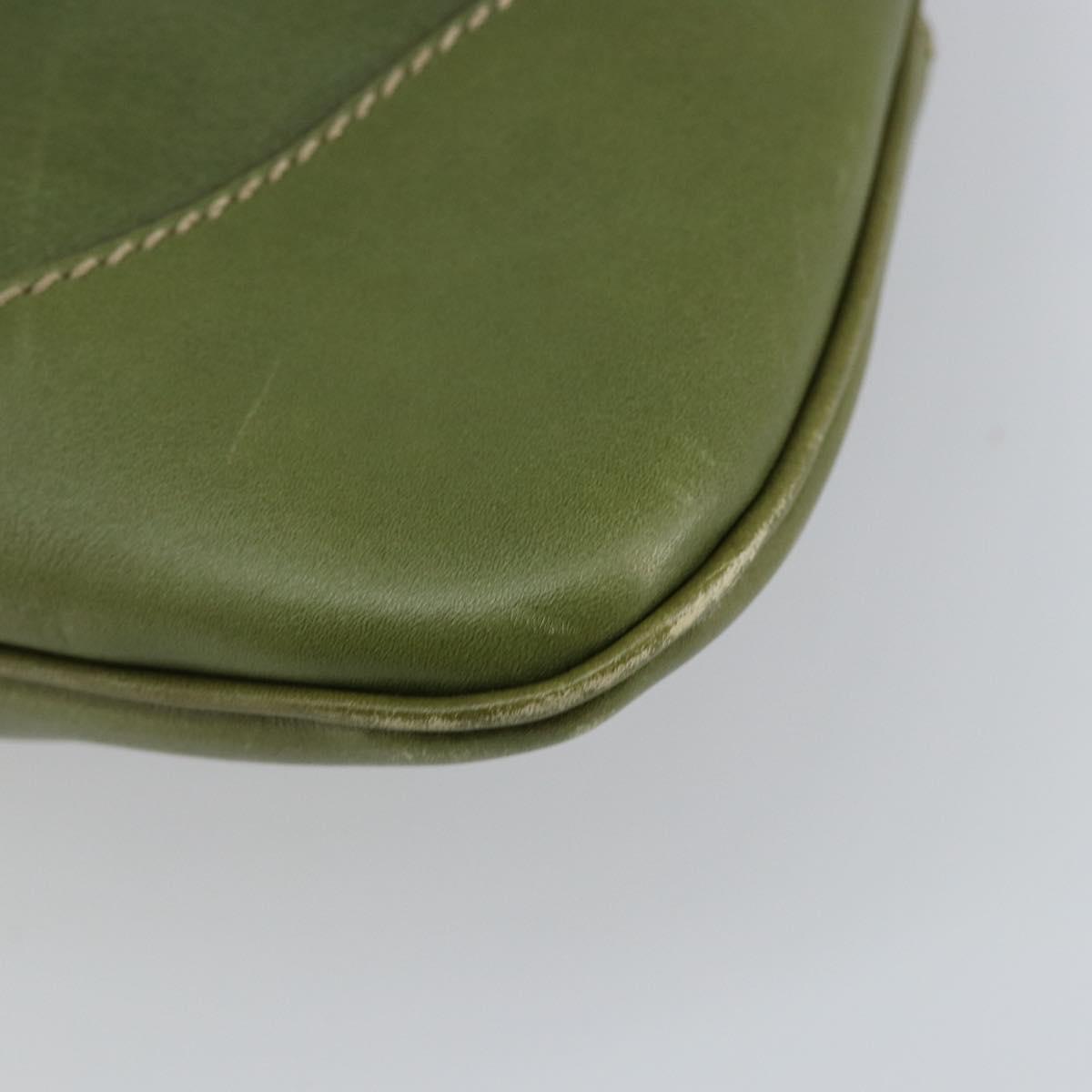 GUCCI Sherry Line Jackie Shoulder Bag Leather Green Brown Auth ep11162