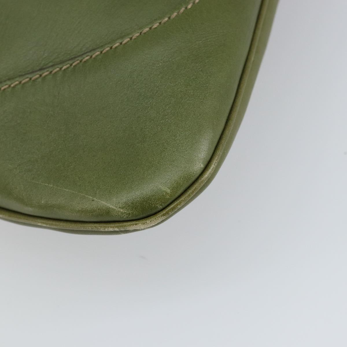 GUCCI Sherry Line Jackie Shoulder Bag Leather Green Brown Auth ep11162