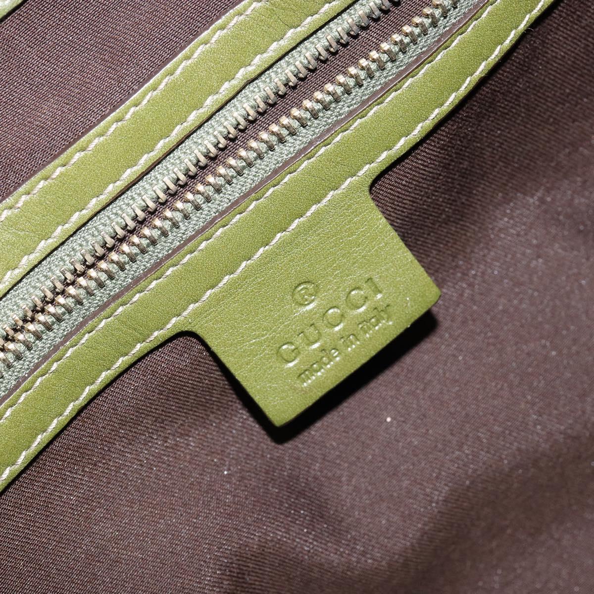 GUCCI Sherry Line Jackie Shoulder Bag Leather Green Brown Auth ep11162