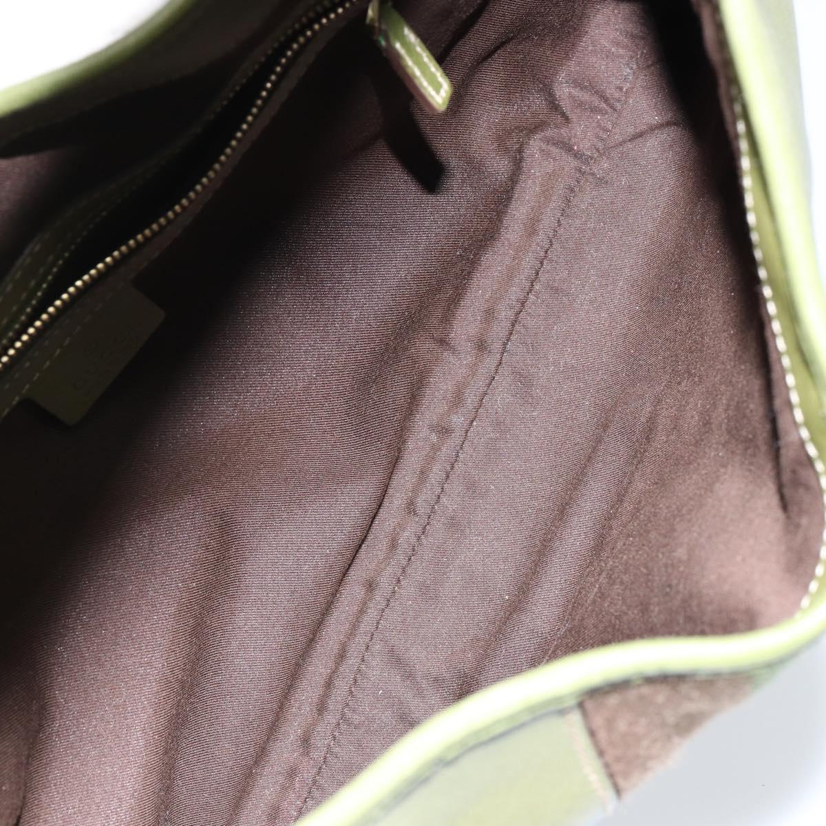 GUCCI Sherry Line Jackie Shoulder Bag Leather Green Brown Auth ep11162
