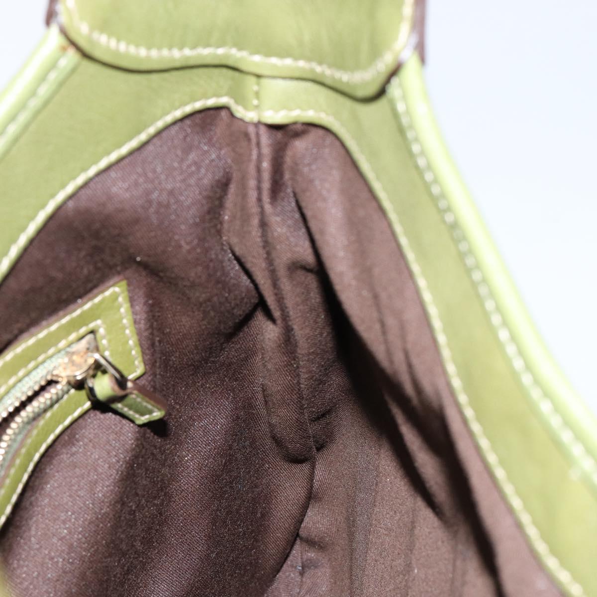 GUCCI Sherry Line Jackie Shoulder Bag Leather Green Brown Auth ep11162