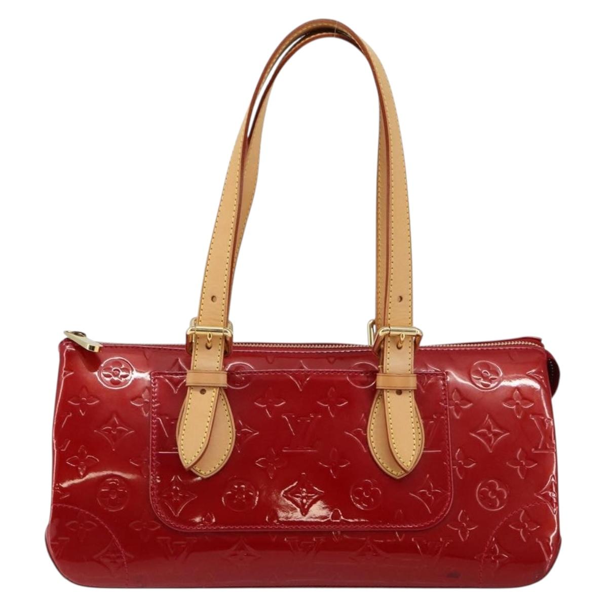 LOUIS VUITTON Vernis Rosewood Avenue Bag Pomme D'amour M93507 LV Auth ep11165