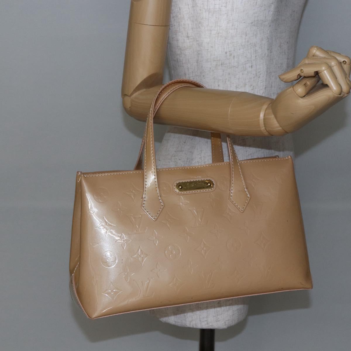 LOUIS VUITTON Vernis Wilshire PM Hand Bag Rose Flow Lantern M91642 Auth ep11166