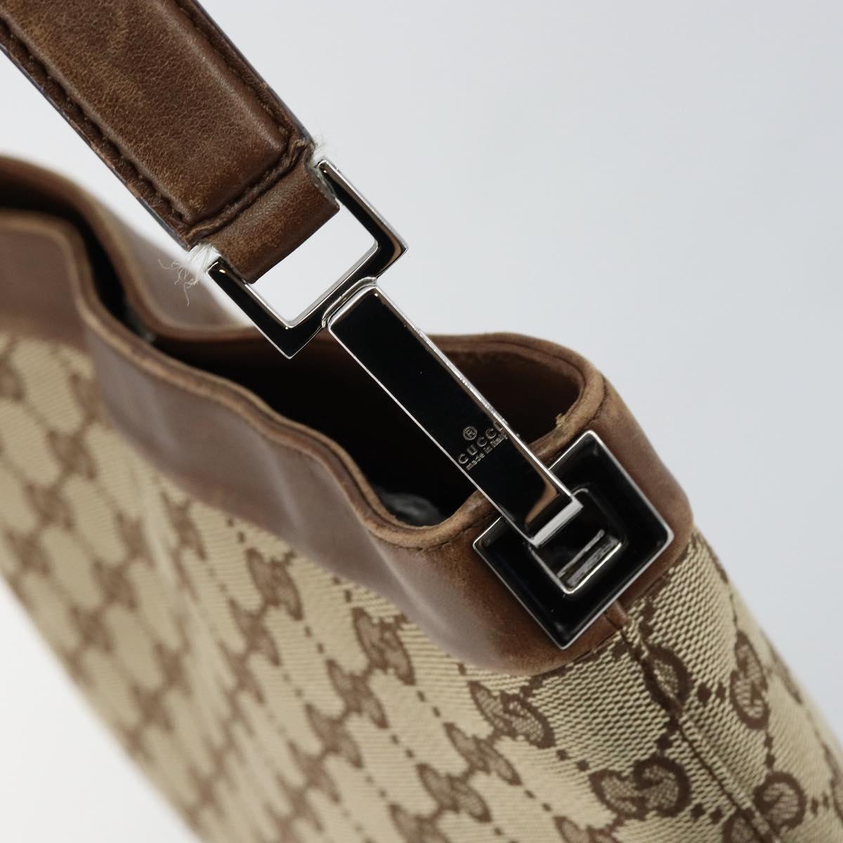 GUCCI GG Canvas Shoulder Bag Beige Brown Auth ep11167