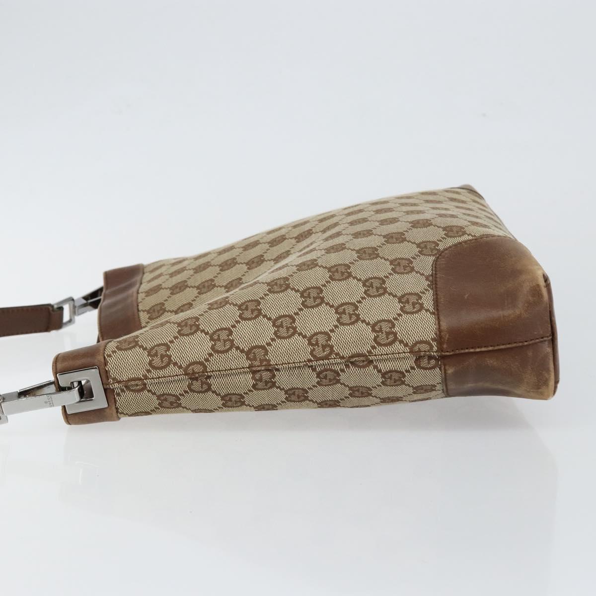 GUCCI GG Canvas Shoulder Bag Beige Brown Auth ep11167