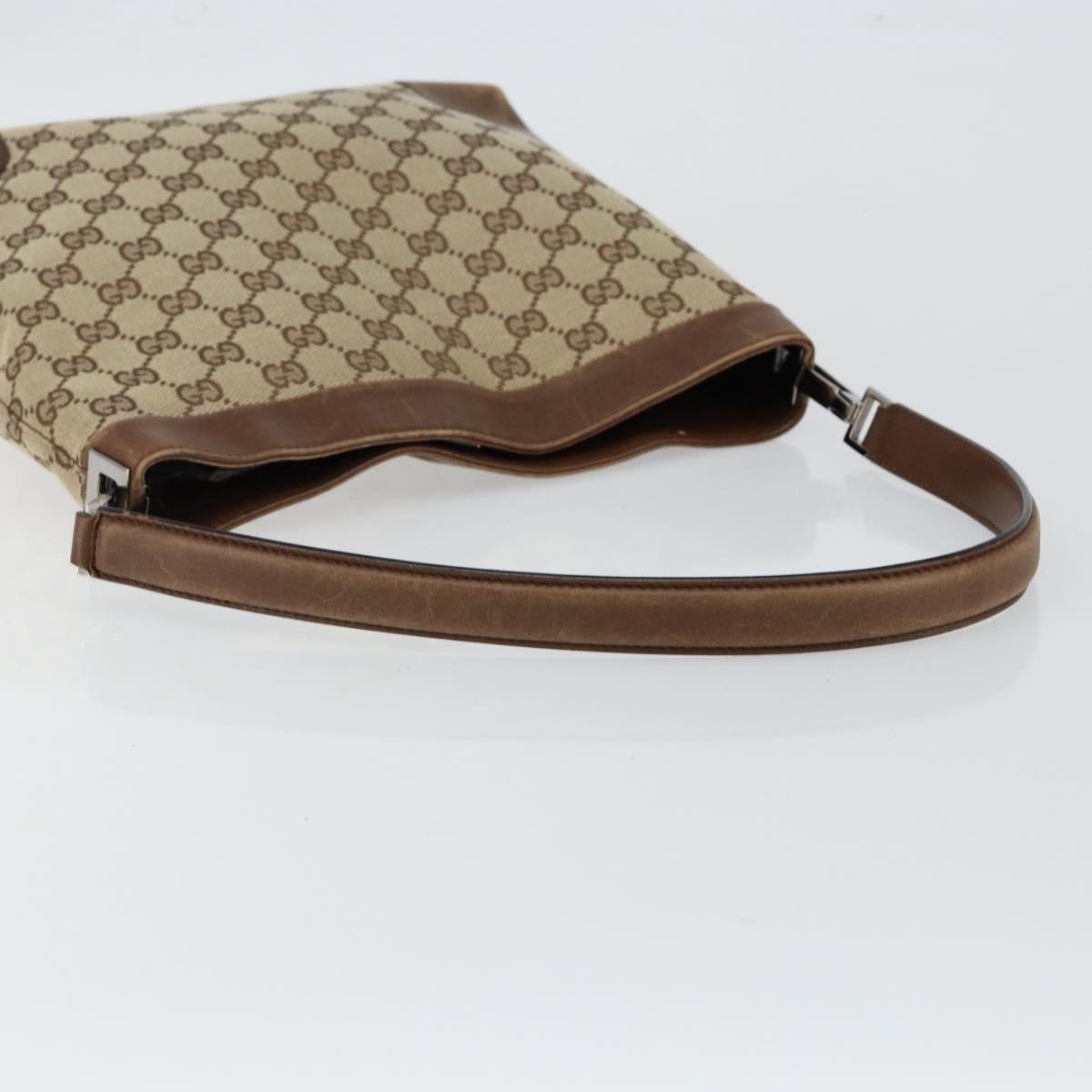 GUCCI GG Canvas Shoulder Bag Beige Brown Auth ep11167