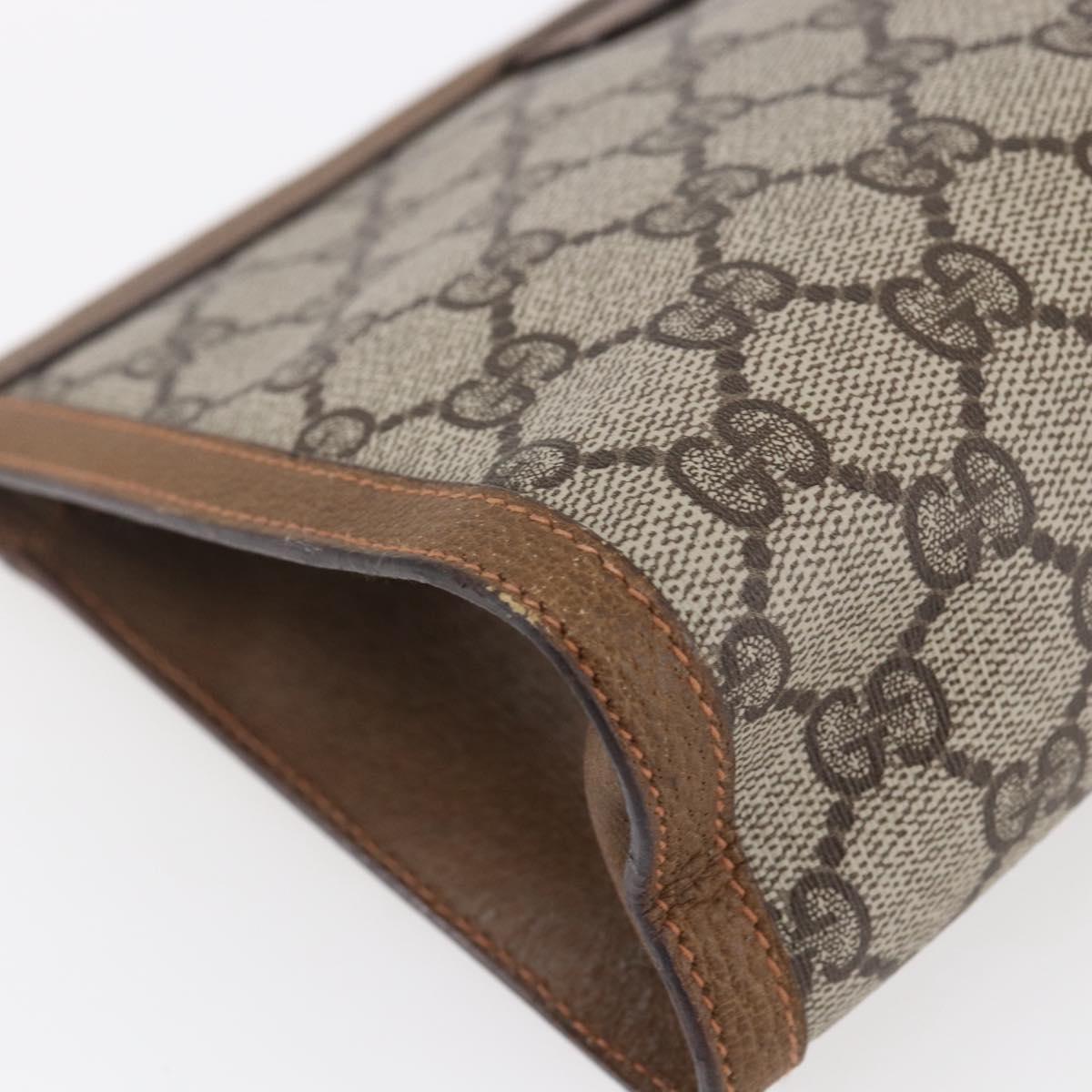 GUCCI GG Supreme Web Sherry Line Bag PVC Beige Gold 89 01 032 Auth ep11168