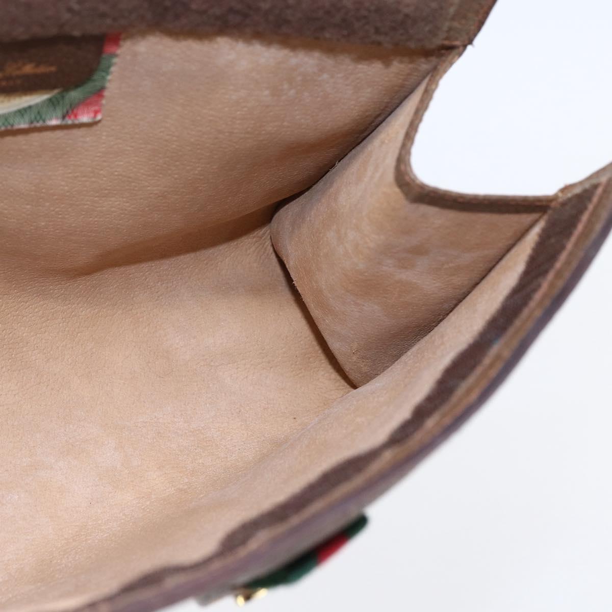 GUCCI GG Supreme Web Sherry Line Bag PVC Beige Gold 89 01 032 Auth ep11168