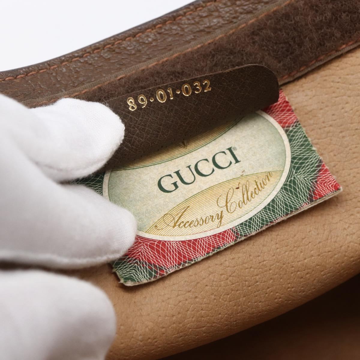 GUCCI GG Supreme Web Sherry Line Bag PVC Beige Gold 89 01 032 Auth ep11168