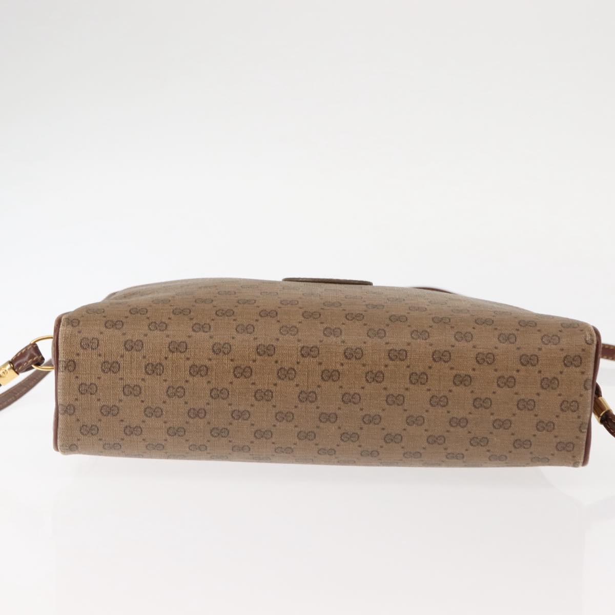 GUCCI Micro GG Supreme Shoulder Bag PVC Beige Gold Auth ep11169