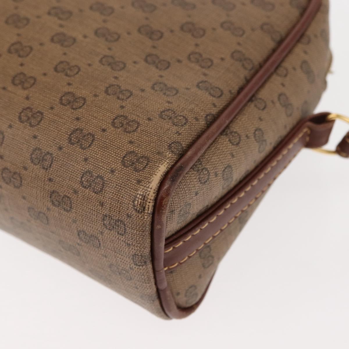 GUCCI Micro GG Supreme Shoulder Bag PVC Beige Gold Auth ep11169