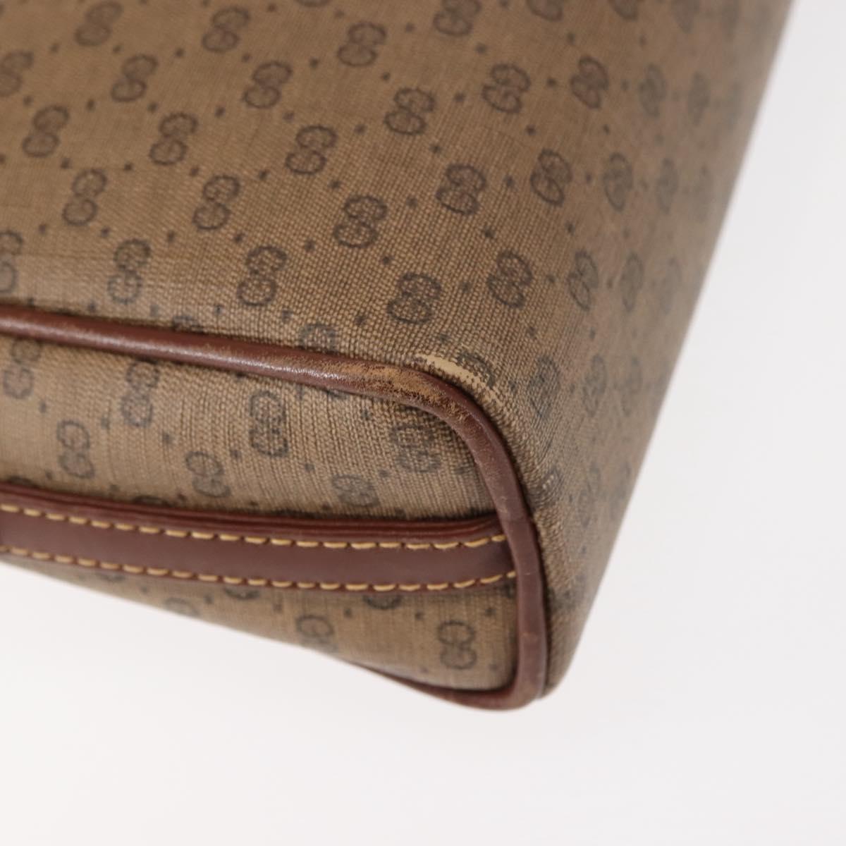 GUCCI Micro GG Supreme Shoulder Bag PVC Beige Gold Auth ep11169