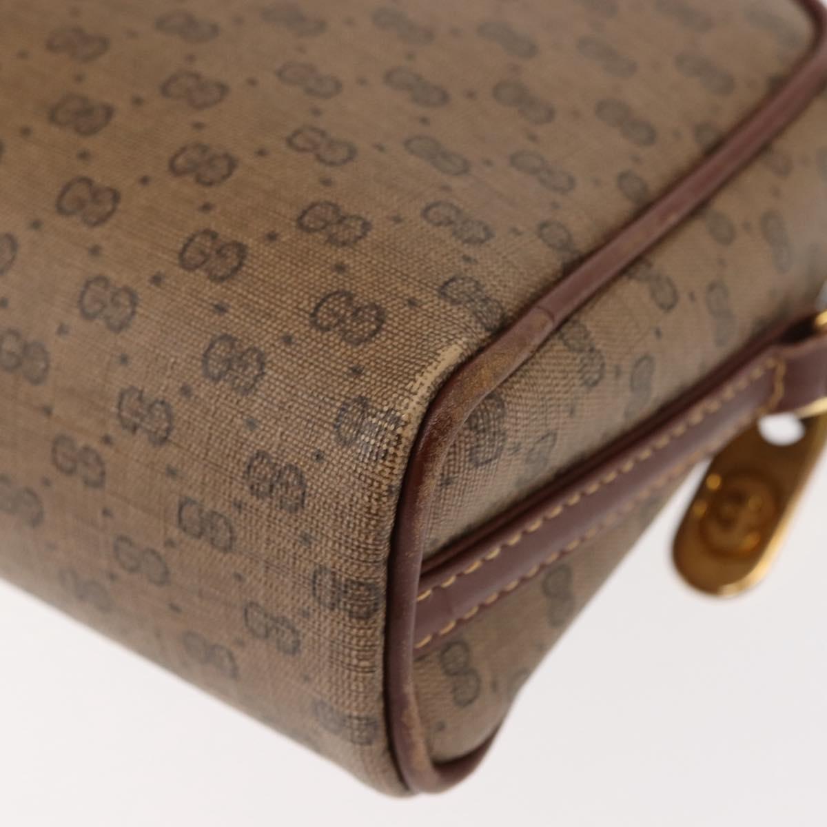 GUCCI Micro GG Supreme Shoulder Bag PVC Beige Gold Auth ep11169