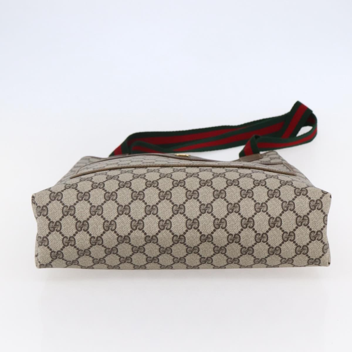 GUCCI GG Supreme Web Sherry Line Tote Bag PVC Beige 37 02 2140 Auth ep11172