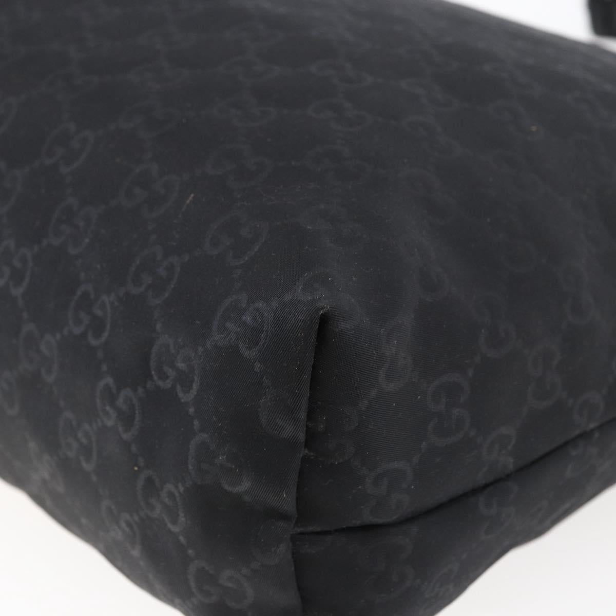 GUCCI GG Canvas Shoulder Bag Nylon Black Silver 308840 Auth ep11174