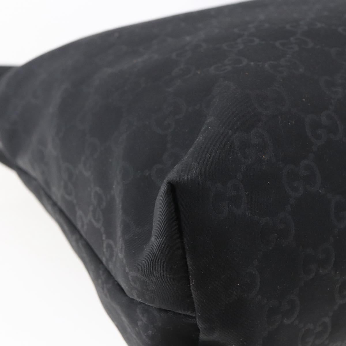 GUCCI GG Canvas Shoulder Bag Nylon Black Silver 308840 Auth ep11174