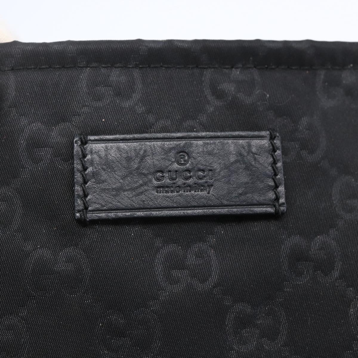 GUCCI GG Canvas Shoulder Bag Nylon Black Silver 308840 Auth ep11174