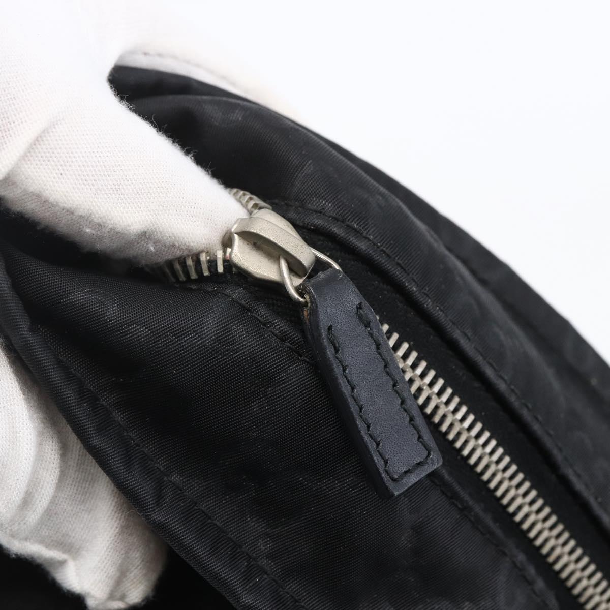 GUCCI GG Canvas Shoulder Bag Nylon Black Silver 308840 Auth ep11174