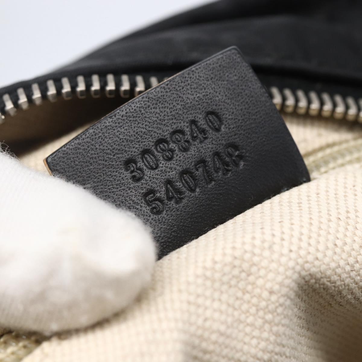 GUCCI GG Canvas Shoulder Bag Nylon Black Silver 308840 Auth ep11174