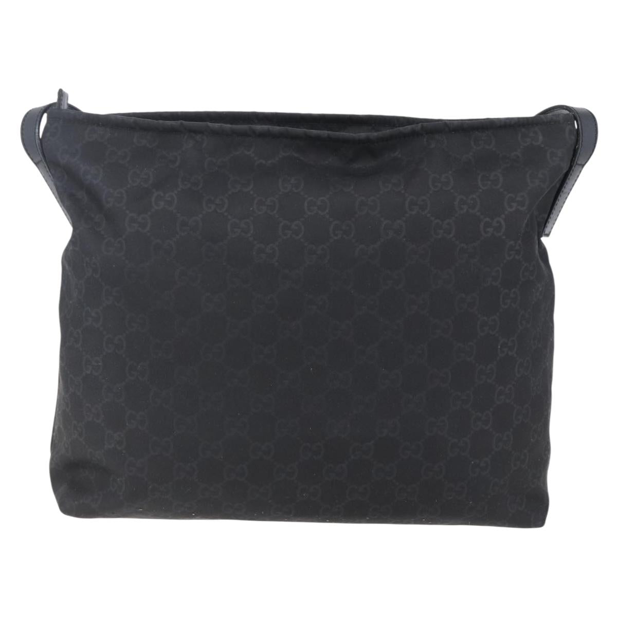 GUCCI GG Canvas Shoulder Bag Nylon Black Silver 308840 Auth ep11174