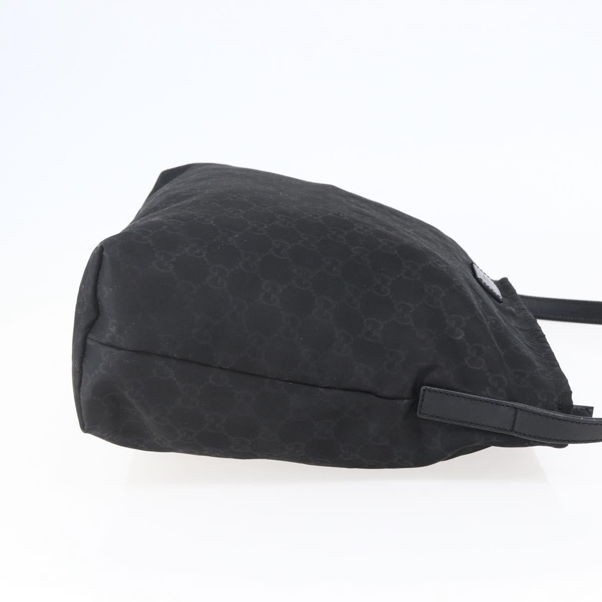 GUCCI GG Canvas Shoulder Bag Nylon Black Silver 308840 Auth ep11174