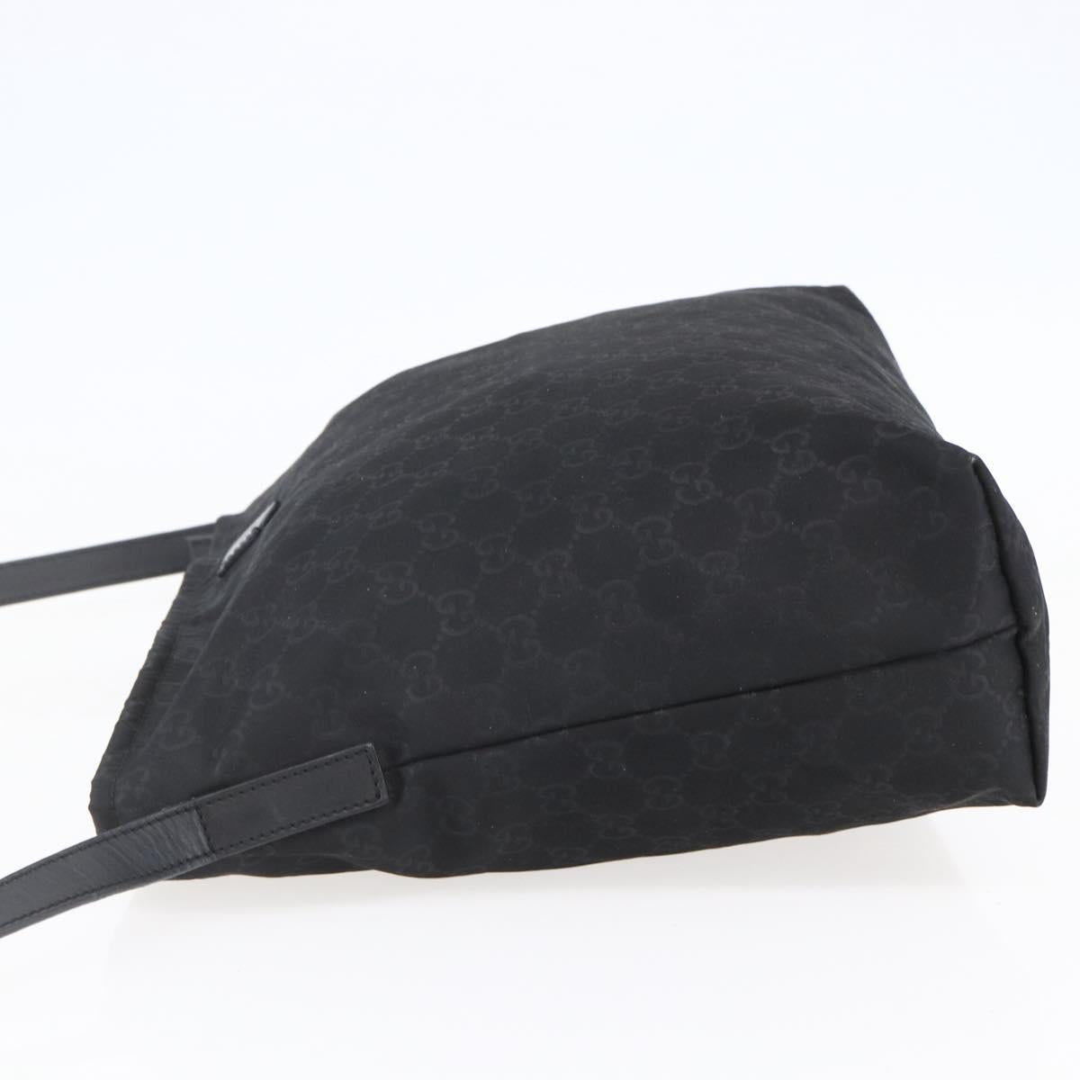 GUCCI GG Canvas Shoulder Bag Nylon Black Silver 308840 Auth ep11174
