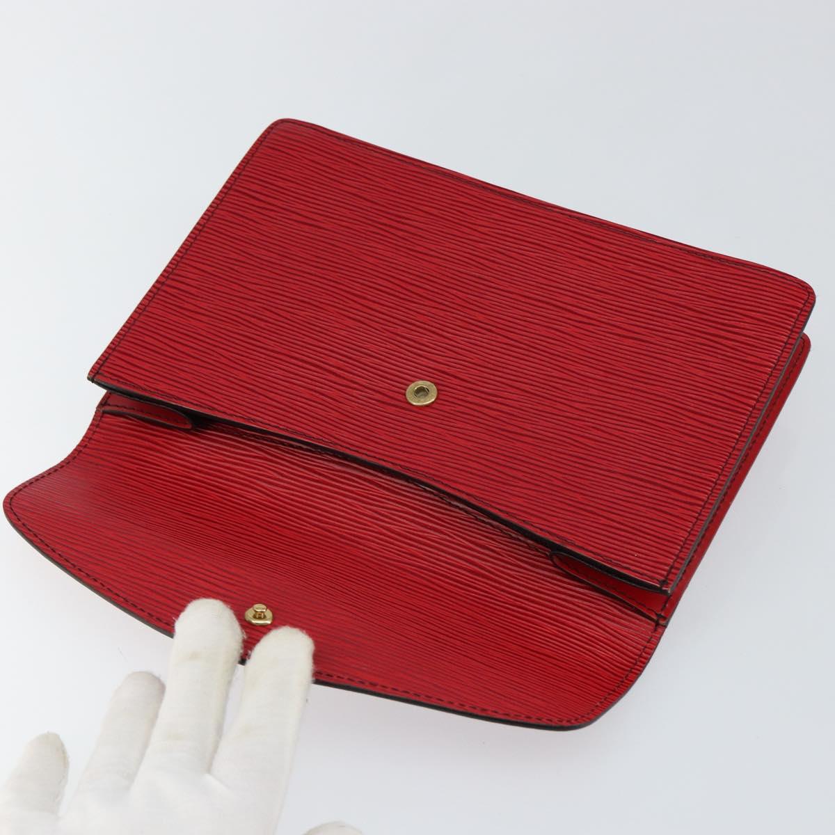 LOUIS VUITTON Epi Montaigne 23 Clutch Bag Red M52667 LV Auth ep11175