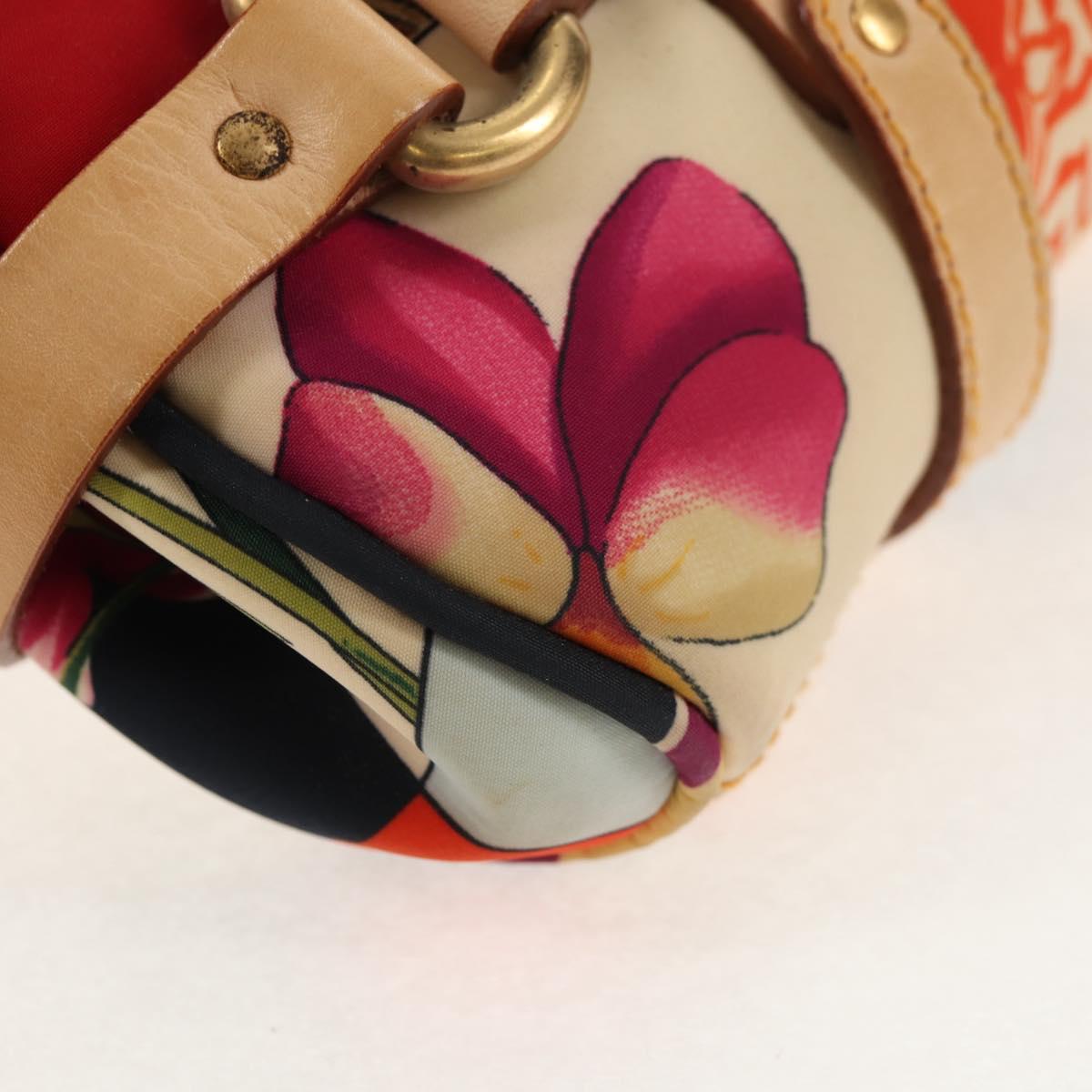 Salvatore Ferragamo Animal Pattern Shoulder Bag Nylon Leather Beige Auth ep11184