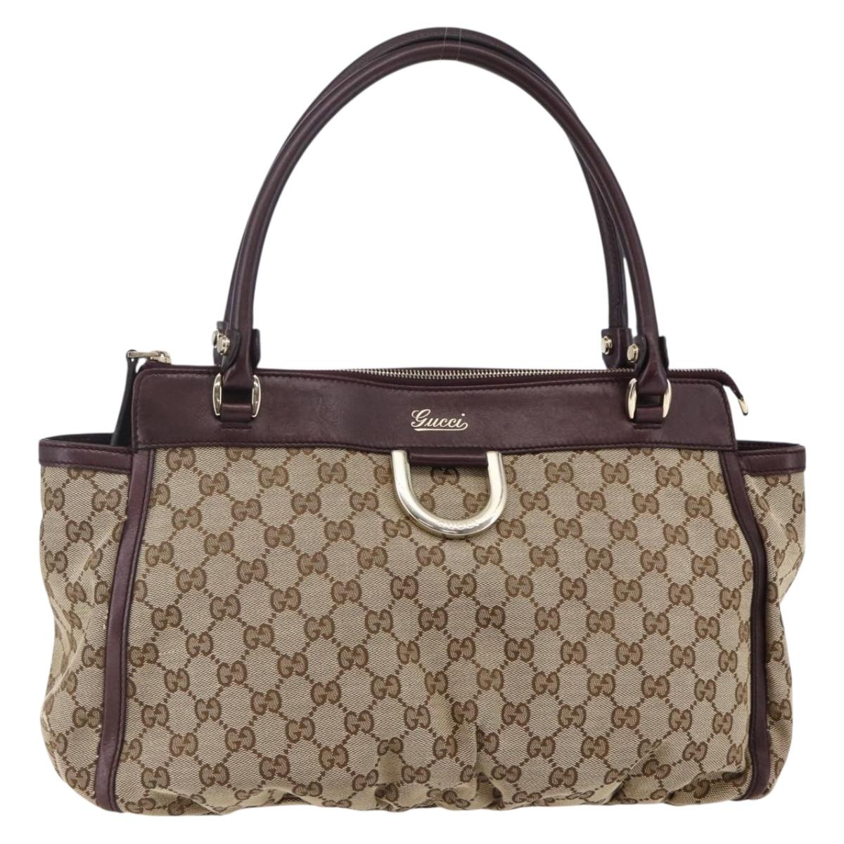 GUCCI GG Canvas Abbey Tote Bag Beige Gold 189831 Auth ep11185