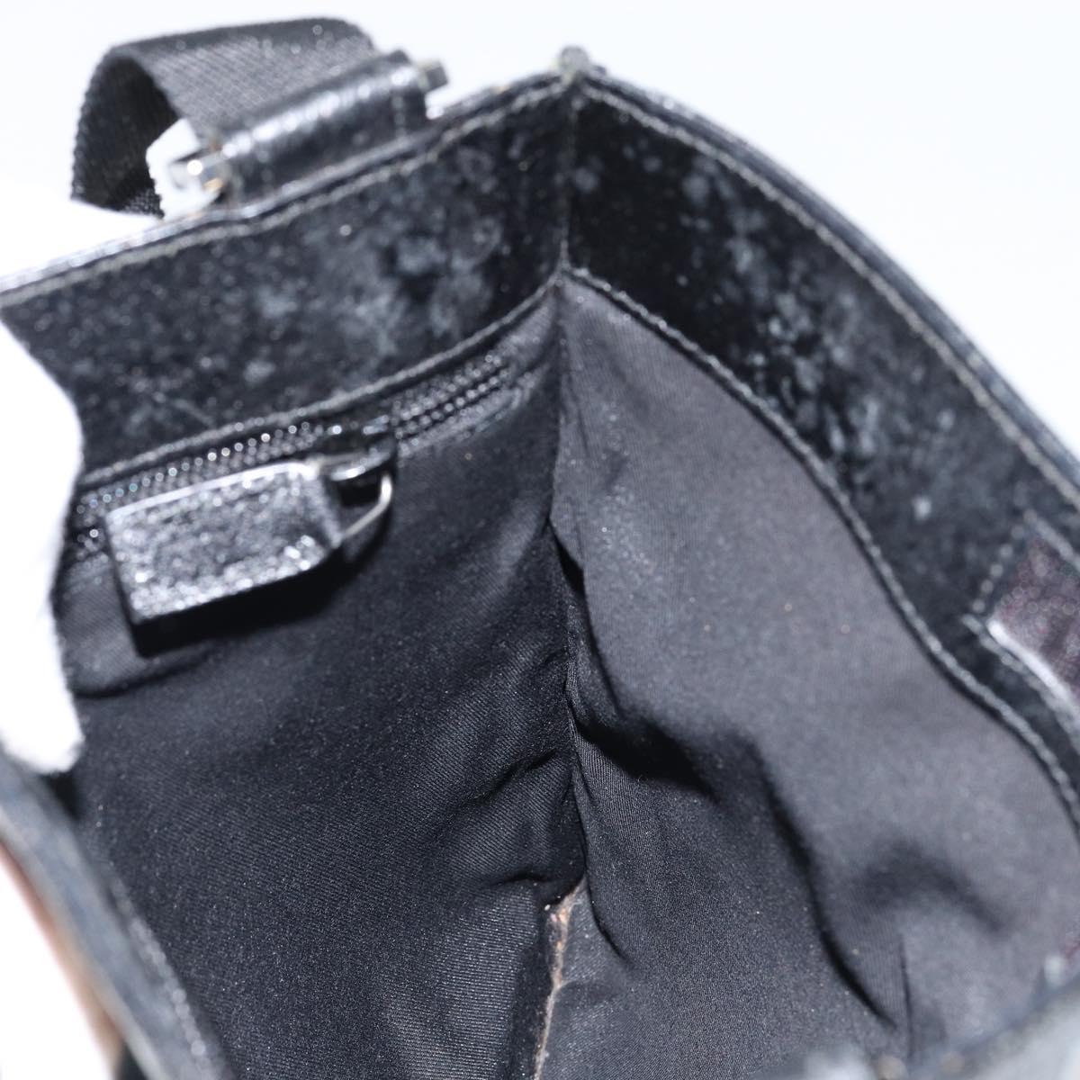 GUCCI GG Canvas Shoulder Bag Black Silver 27639 Auth ep11186A