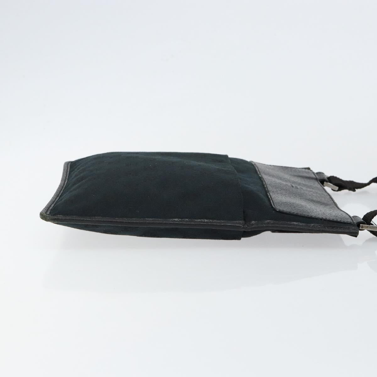 GUCCI GG Canvas Shoulder Bag Black Silver 27639 Auth ep11186A